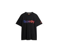 Superdry Herren Locker geschnittenes Core T-Shirt mit Logo Schwarz Verblasst M
