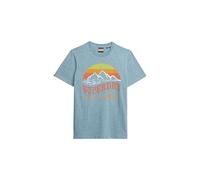 Superdry Herren Locker geschnittenes, klassisches Great Outdoors T-Shirt Wüstenhimmelblau Gesprenkelt S