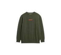 Superdry Herren Rundhalssweatshirt Mikro-Logo locker geschnitten Army Kaki S