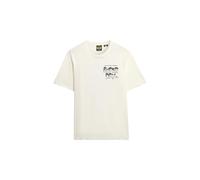 Superdry, T-Shirt B-Movie Graphic Loose Tee, M1012124A, Off White, L, Herren