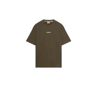 Superdry Herren Locker geschnittenes T-Shirt mit Mikro-Logo Army Kaki L