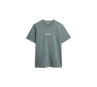 Superdry Herren Locker geschnittenes T-Shirt mit Mikro-Logo Sturmwetter Blau XXL