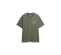 Superdry Herren Locker geschnittenes T-Shirt mit Tattoo-Grafik auf der Rückseite Dunkelgrau Grün XXL