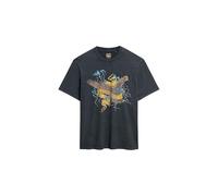 Superdry Herren Lockeres T-Shirt mit Biker-Rock-Grafik Heavy Amp-Schwarz L