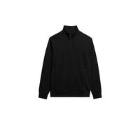 Superdry Herren Lockeres Tech Sweatshirt mit halblangem Reißverschluss Schwarz M