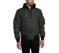 Parka SUPERDRY "MILITARY MA1 BOMBER JACKET", Herren, Gr. L, washed dunkelgrün, Web, Obermaterial: 100% Nylon, unifarben, modisch, relaxed fit, Langarm, Jacken (51307706-L) washed dunkelgrün