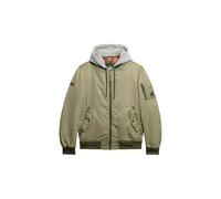 Parka SUPERDRY "MILITARY MA1 BOMBER JACKET", Herren, Gr. M, washed olive grün, Web, Obermaterial: 100% Baumwolle, unifarben, modisch, relaxed fit, Langarm, Jacken (93166529-M) washed olive grün