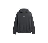 Kapuzensweatshirt SUPERDRY "MICRO LOGO HOOD", Herren, Gr. S, schwarz (washed schwarz), angeraute Sweatware, Obermaterial: 80% Baumwolle, 20% Polyester, unifarben, modisch, relaxed fit, Rundhals, Langa