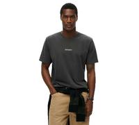 Rundhalsshirt SUPERDRY "MICRO LOGO T SHIRT", Herren, Gr. XL, schwarz (washed schwarz), Single Jersey, Obermaterial: 100% Baumwolle, unifarben, modisch, loose fit, Rundhals, Kurzarm, Shirts (20982261-X