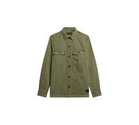 Superdry Herren Military Langarm-Overshirt Olivgrün Kaki XXL
