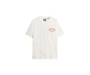 Superdry Herren Neo Trad Locker geschnittenes T-Shirt mit Tattoo-Grafik Knochenweiß XXXL