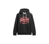 Superdry Herren Neon Hoodie mit Grafikprint Rabenschwarz Meliert XL