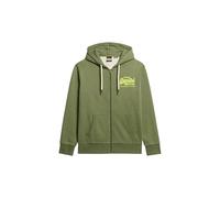 Superdry Herren Neon Vintage Kapuzenjacke mit Logo-Grafik Thrift Olivgrün Meliert XXL