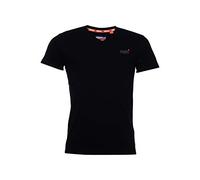 Superdry Herren Orange Label Vintage T-Shirt mit V-Ausschnitt und Stickerei Schwarz XS