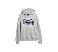 Superdry Herren Organic Cotton Vintage Logo Hoodie Grau Meliert XL