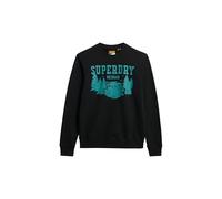 Superdry Herren Outdoors Sweatshirt mit Rundhalsausschnitt und Grafik Nero Schwarz Meliert XL