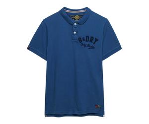 Superdry Herren Poloshirt - Vintage Athletic Polo, Logo, Baumwolle, einfarbig Blau L