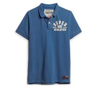 Superdry Herren Poloshirt - Vintage Athletic Polo, Logo, einfarbig Blau M