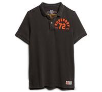 Superdry Herren Poloshirt - Vintage Athletic Polo, Logo, einfarbig Schwarz M