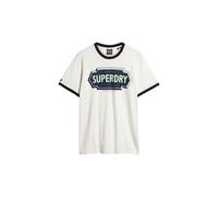 Superdry Herren Ringer Workwear T-Shirt mit Grafik Winterweiß/Finster Marineblau XXL