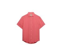 Superdry Herren Riviera Kurzarm-Leinenhemd Korallrot L