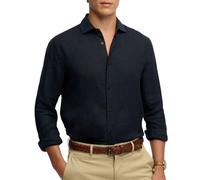Superdry Langarmhemd Riviera Linen Eclipse Navy Größe S