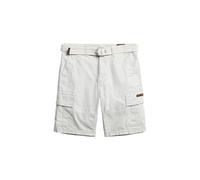 Cargoshorts SUPERDRY "SD-HEAVY CARGO SHORT", Herren, Gr. 30, N-Gr, grau (chalk), Web, Obermaterial: 100% Baumwolle, unifarben, regular fit ca. Mitte Knie, Hosen (81074658-30) chalk