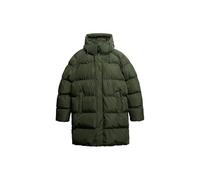 Superdry Lange Pufferjacke Hooded Moosgrün - Größe L Dunkelgrün L