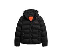Steppjacke SUPERDRY "HOODED MICROFIBRE SPORT PUFFER" Gr. XXL, schwarz (black) Herren Jacken Steppjacken (91508712-XXL)