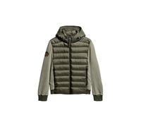 Steppjacke SUPERDRY "HOODED STORM FLEECE BOMBER" Gr. XXL, grün (dusty olive green) Herren Jacken (53825108-XXL) dusty olive green