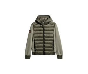 Superdry Herren Storm Fleece-Bomberjacke mit Kapuze Blassolivgrün XXXL