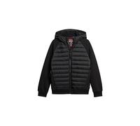 Superdry Herren Storm Hybrid Steppjacke mit Kapuze Schwarz XL