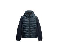 Steppjacke SUPERDRY "Hooded Knit Storm Hybrid Jkt" Gr. M, eclipse navy marl Herren Jacken (10404820-M) eclipse navy marl