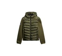 Superdry Herren Storm Hybrid-Strickjacke mit Kapuze Kakigrün Meliert M