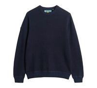 Superdry Herren Strickpullover - Cotton Texture Jumper, Pullover, Rundhals, einfarbig Dunkelblau 2XL