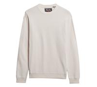 Superdry Herren Strickpullover - Cotton Texture Jumper, Pullover, Rundhals, einfarbig Off-White XL
