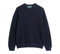 Superdry Herren Strickpullover - Cotton Texture Jumper, Pullover, Rundhals, einfarbig Dunkelblau 2XL