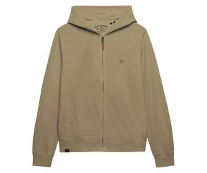 Superdry Herren Sweatjacke mit Kapuze - Classic Essential Ziphood, Baumwolle, uni L Grün
