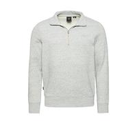 Superdry Herren-Sweatshirt aus Bio-Baumwolle, mit halbem Reißverschluss, schmale Passform, Athletic Grey Marl, Large