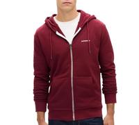 Superdry Herren-Sweatshirt, Reißverschluss, Bordeauxrot, Plain Hood, bordeaux, M