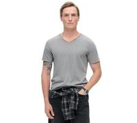 Superdry Herren T-Shirt aus Flammgarn mit unversäuberten Kanten und V-Ausschnitt Grau L