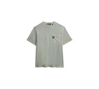 Superdry Herren T-Shirt mit Tasche und Kontrastnähten Verwaschenes Salbeigrün S