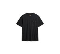 Superdry Herren T-Shirt mit Tasche und Kontrastnähten Verwaschenes Schwarz M