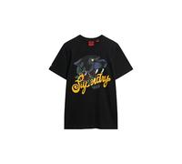 Superdry Herren T-Shirt mit Tattoo-Schriftzug Verwaschenes Schwarz L