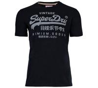 Superdry Herren T-Shirt - VI Classic Tee, Logo, Rundhals, einfarbig M Blau