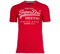 Rundhalsshirt SUPERDRY "VL CLASSIC TEE", Herren, Gr. L, indiana rot, Single Jersey, Obermaterial: 100% Baumwolle, bedruckt, modisch, regular fit, Rundhals, Kurzarm, Shirts (18269605-L) indiana rot
