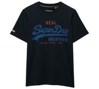 Superdry Herren T-Shirt - VI Classic Tee, T-Shirt, Rundhals, Baumwolle, Logo, einfarbig Dunkelblau XL