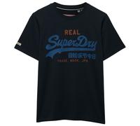 Superdry Herren T-Shirt - VI Classic Tee, T-Shirt, Rundhals, Baumwolle, Logo, einfarbig L Blau