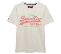 Superdry Herren T-Shirt - VI Classic Tee, T-Shirt, Rundhals, Baumwolle, Logo, einfarbig Weiß XL