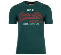 Superdry Herren T-Shirt - VI Classic Tee, T-Shirt, Rundhals, Baumwolle, Logo, einfarbig XL Grün